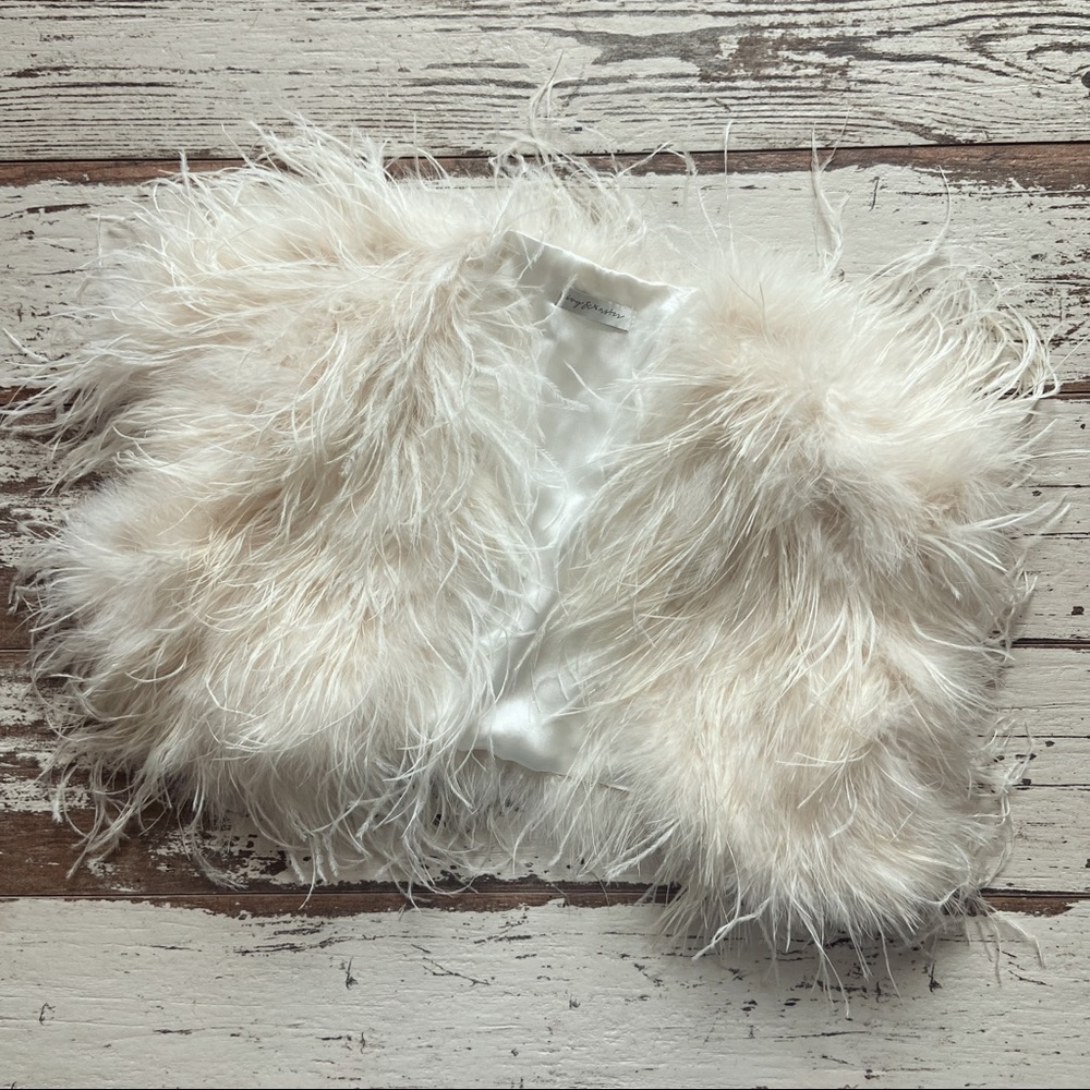 New BHLDN Ivy and Aster Feathered Bridal Shrug